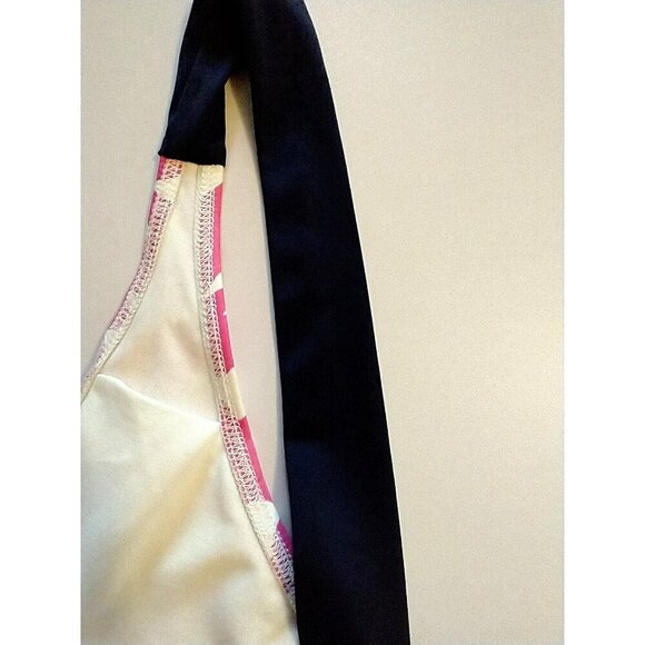 NAUTICA Tankini Swim Top Soft Cup V-Neck Floral Pink Navy - Size 16 NWT - Picture 4 of 8